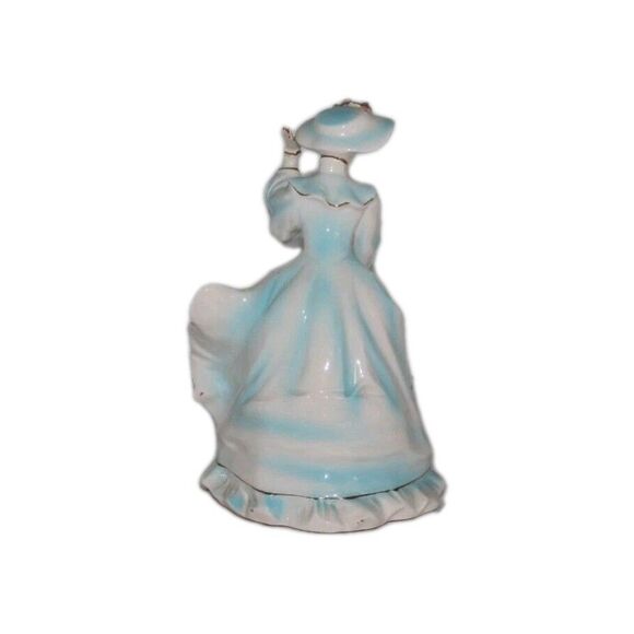 Vintage Arnart 7932 Beautiful Flower Girl In Blue Figurine - Picture 3 of 7